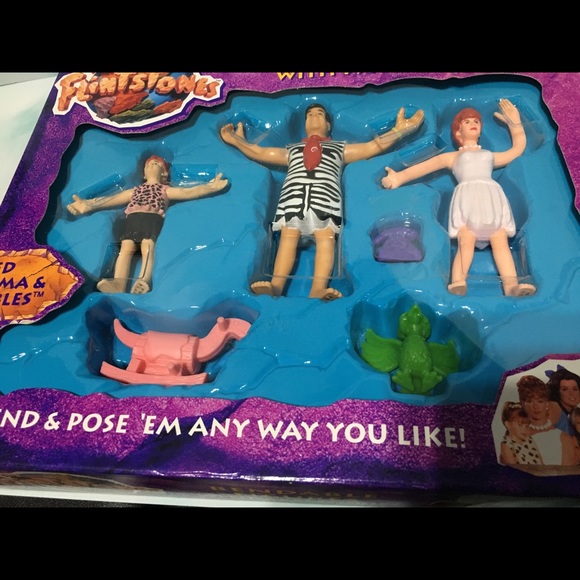 THE FLINTSTONES 1993 Bendable Figure 6 Pc Set - Picture 7 of 12